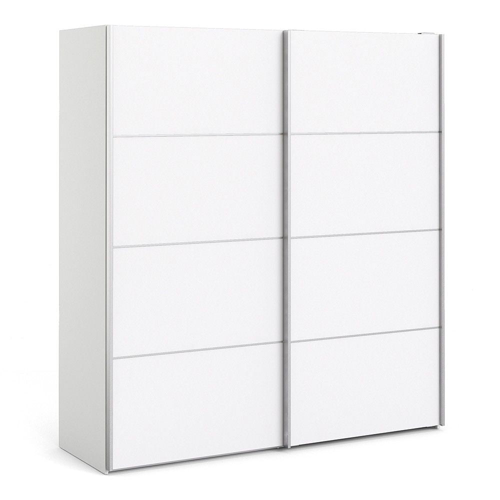 Large White Sliding 2 Door Double Wardrobe 200cm High x 180cm Wide