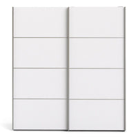 Thumbnail for Large White Sliding 2 Door Double Wardrobe 200cm High x 180cm Wide