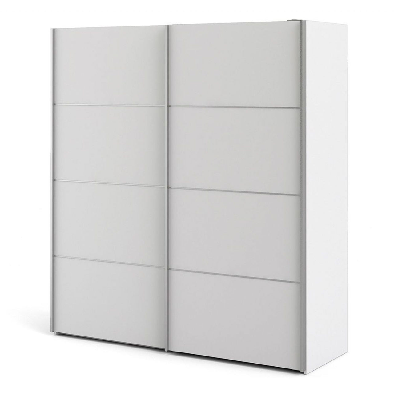 Large White Sliding 2 Door Double Wardrobe 200cm High x 180cm Wide