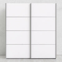 Thumbnail for Large White Sliding 2 Door Double Wardrobe 200cm High x 180cm Wide