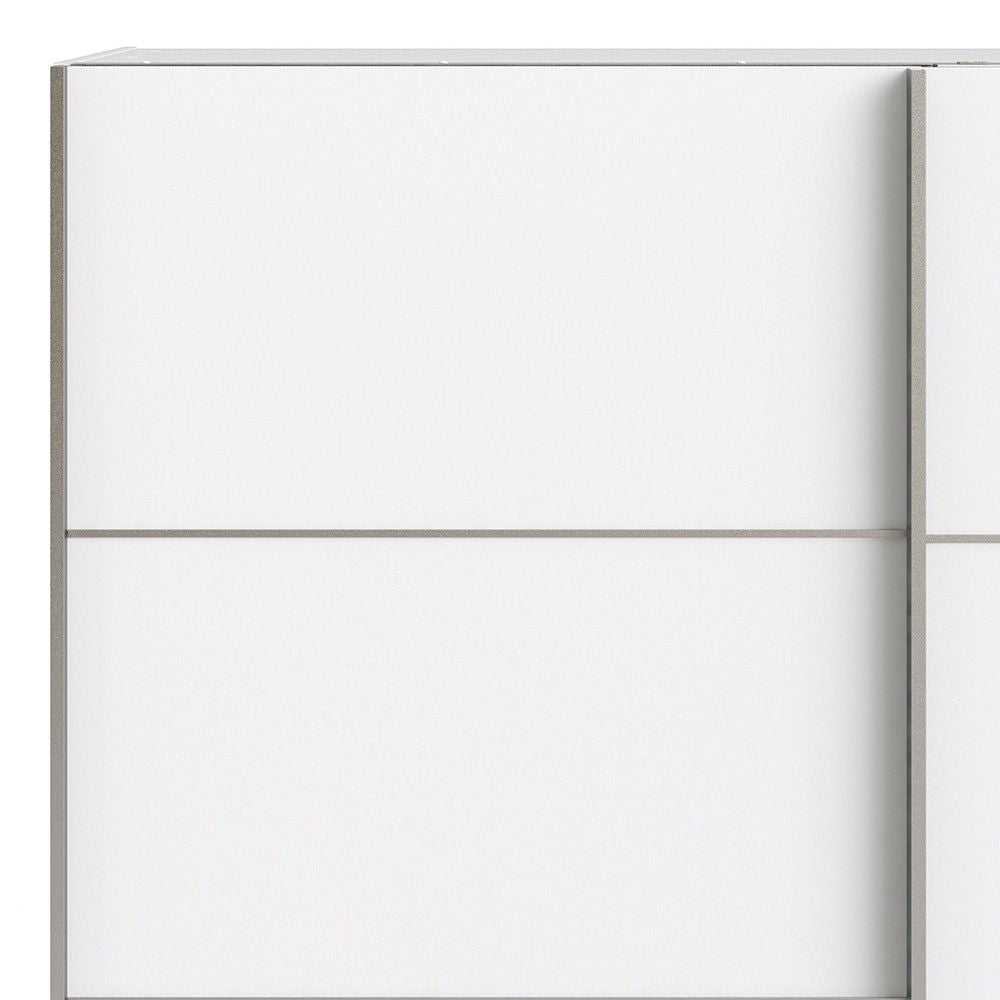 Large White Sliding 2 Door Double Wardrobe 200cm High x 180cm Wide