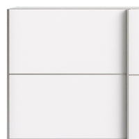 Thumbnail for Large White Sliding 2 Door Double Wardrobe 200cm High x 180cm Wide