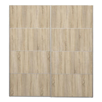 Thumbnail for Traditional Tall Wide White In Oak Sliding 2 Door Double Wardrobe