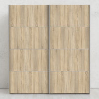 Thumbnail for Traditional Tall Wide White In Oak Sliding 2 Door Double Wardrobe