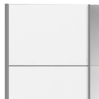 Thumbnail for Wide White and Mirrored Glass Sliding 2 Door Double Wardrobe