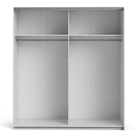 Thumbnail for White Light Oak and Mirror Glass Sliding 2 Door Double Wardrobe