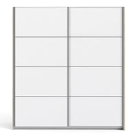 Thumbnail for Tall Wide Light Oak White 2 Sliding Door Double Wardrobe