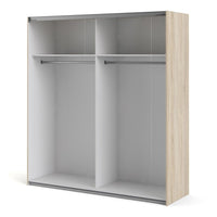 Thumbnail for Wide Light Oak 2 Sliding Door Double Wardrobe