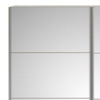 Thumbnail for Oak Mirrored Glass Sliding 2 Door Double Wardrobe