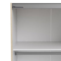 Thumbnail for Oak White Mirrored Glass 2 Sliding Double Door Wardrobe