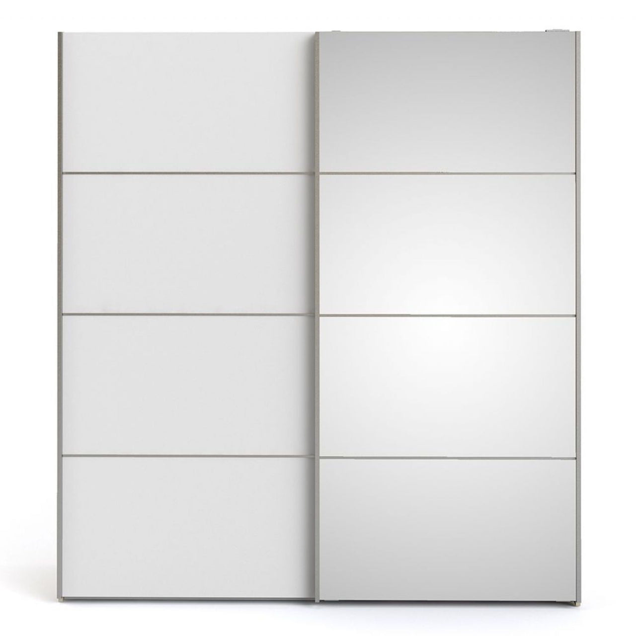 Oak White Mirrored Glass 2 Sliding Double Door Wardrobe