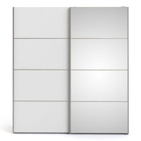 Thumbnail for Oak White Mirrored Glass 2 Sliding Double Door Wardrobe