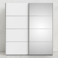 Thumbnail for Oak White Mirrored Glass 2 Sliding Double Door Wardrobe