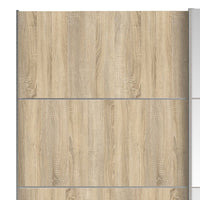 Thumbnail for Tall Oak With Oak and Mirror Glass Sliding 2 Door Double Wardrobe