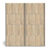 Thumbnail for Traditional Tall Wide Light Oak 2 Sliding Door Double Wardrobe