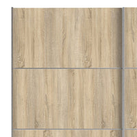 Thumbnail for Traditional Tall Wide Light Oak 2 Sliding Door Double Wardrobe