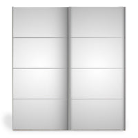 Thumbnail for Oak Frame Mirrored Glass Sliding 2 Door Double Wardrobe