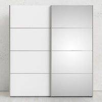 Thumbnail for Oak White Mirrored Glass Sliding 2 Door Double Wardrobe