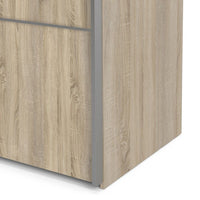 Thumbnail for Tall Wide Light Oak White 2 Sliding Door Double Wardrobe