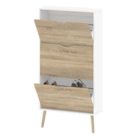 Thumbnail for Traditional White and Oak 3 Drawer Shoe Cabinet