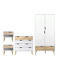 Thumbnail for Oslo 4 Piece Bedroom Set White & Oak