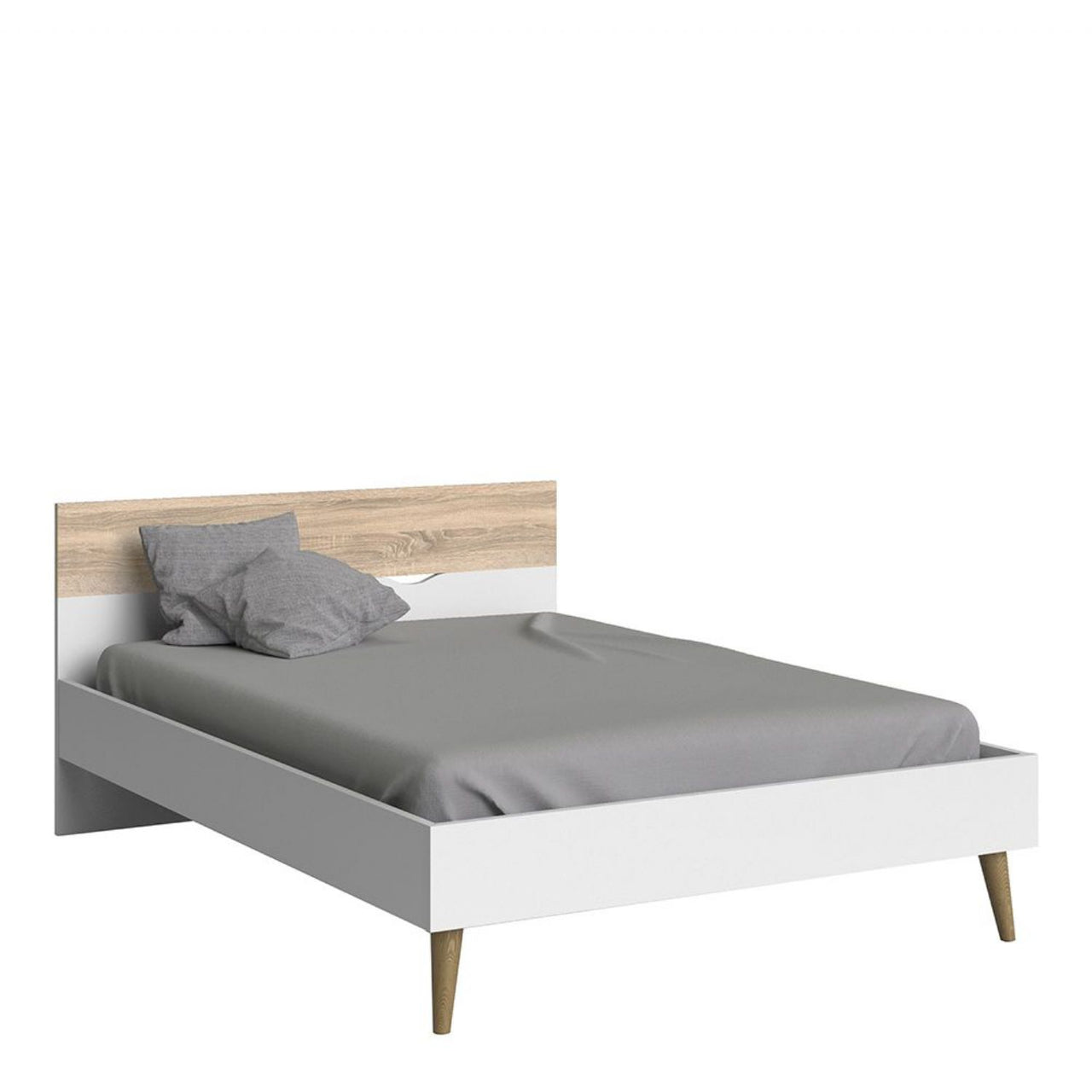 Oslo 3 Piece Bedroom Set, Dbl Bed White &amp; Oak