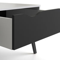 Thumbnail for White and Black Matt Low Coffee Table 1 Drawer 1 Shelf Scandi