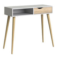 Thumbnail for White and Oak 1 Drawer 1 Shelf Console Hall Table 89.8x103cm