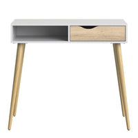 Thumbnail for White and Oak 1 Drawer 1 Shelf Console Hall Table 89.8x103cm