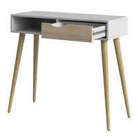 Thumbnail for White and Oak 1 Drawer 1 Shelf Console Hall Table 89.8x103cm