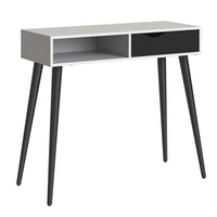 Thumbnail for Console Table 1 Drawer 1 Shelf in White and Black Matt