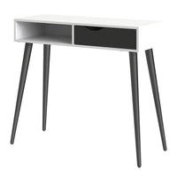 Thumbnail for Console Table 1 Drawer 1 Shelf in White and Black Matt