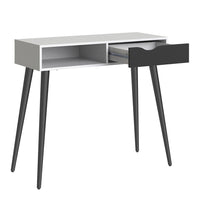 Thumbnail for Console Table 1 Drawer 1 Shelf in White and Black Matt