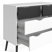 Thumbnail for Black and White Scandinavian Chest of 4 Drawers on Black Legs No Handles