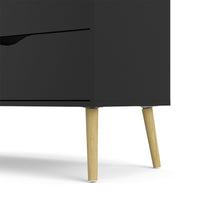 Thumbnail for Black Chest of 4 Drawers 2+2 with Light Oak Legs and Front Scandi Style