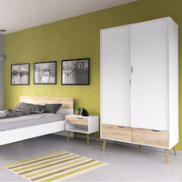 Thumbnail for Tall White And Oak 2 Door Wardrobe