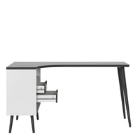 Thumbnail for Scandinavian 2 Drawer Home Office Desk in White and Black Matt