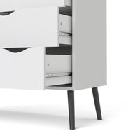 Thumbnail for White and Black Matt Chest of 5 Drawers