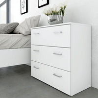 Thumbnail for Space Package Bedside 1 Drawer + Chest of 3 Drawers + Wardrobe with 2 doors + 1 drawer in White