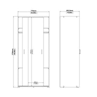 Thumbnail for Space Wardrobe with 2 Sliding Doors in White