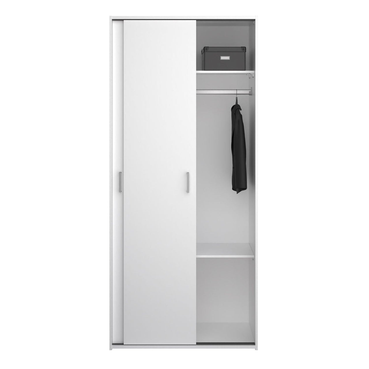 Space Wardrobe with 2 Sliding Doors in White