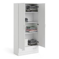 Thumbnail for Space Wardrobe with 2 Doors + 1 Drawer in White 1750