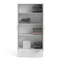 Thumbnail for Space Wardrobe with 2 Doors + 1 Drawer in White 1750