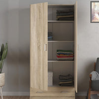 Thumbnail for Space Wardrobe with 2 Doors + 1 Drawer in Oak 1750