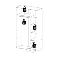 Thumbnail for Light Oak 3 Door 3 Drawer Wardrobe 200cm Tall Modern