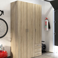 Thumbnail for Light Oak 3 Door 3 Drawer Wardrobe 200cm Tall Modern