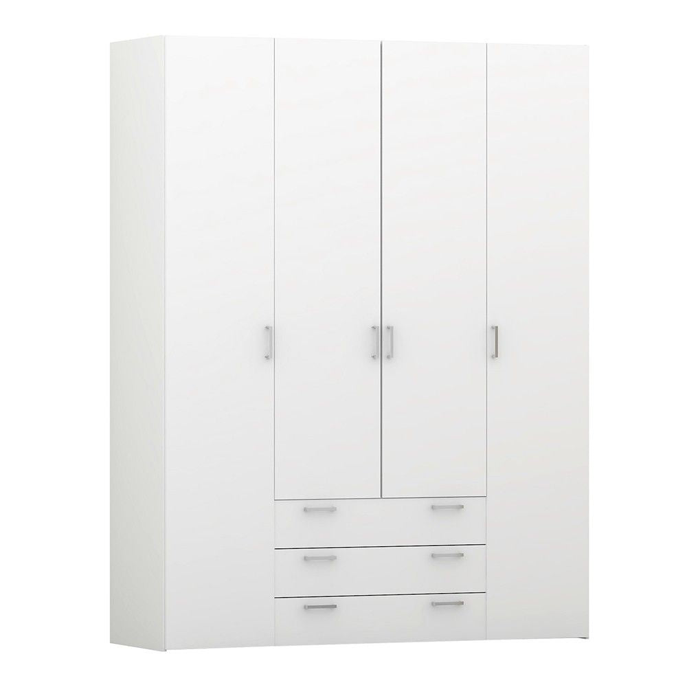 Large White 4 Door Wardrobe