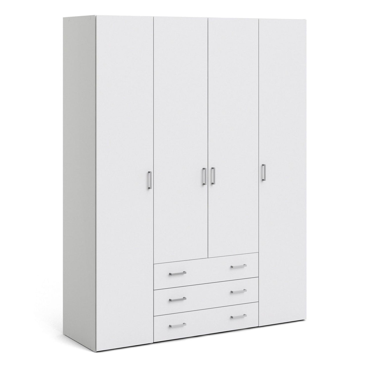 Large White 4 Door Wardrobe