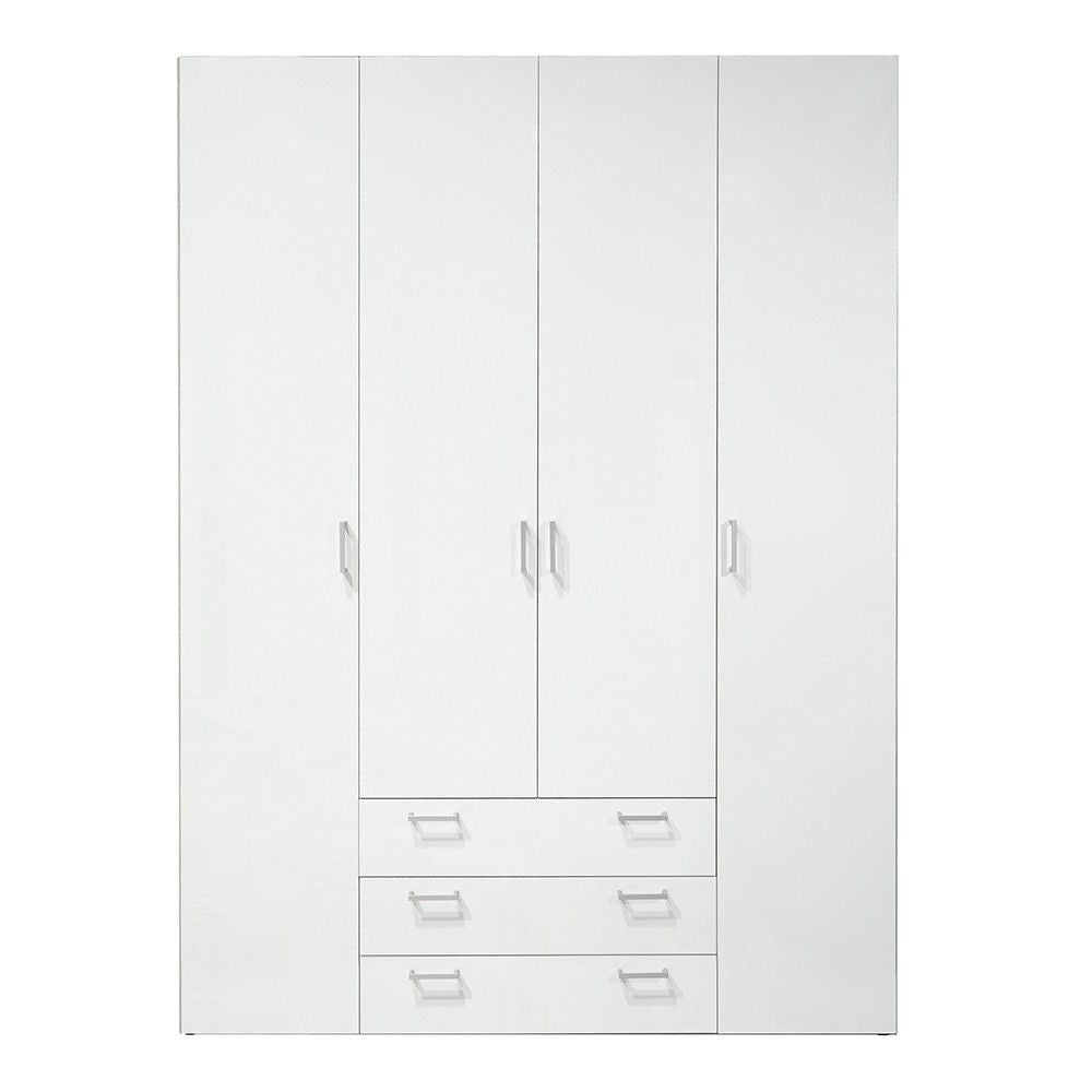 Large White 4 Door Wardrobe