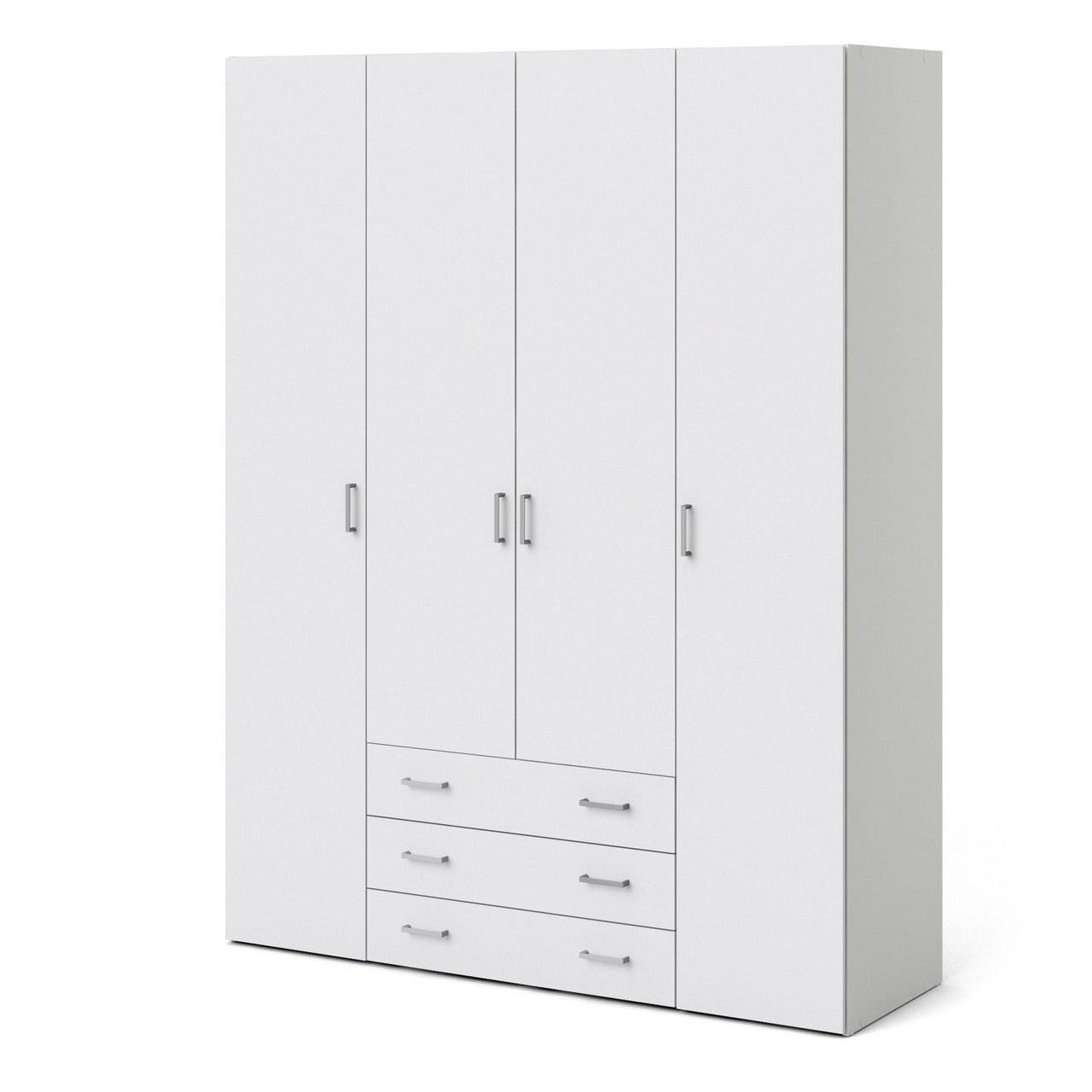 Large White 4 Door Wardrobe